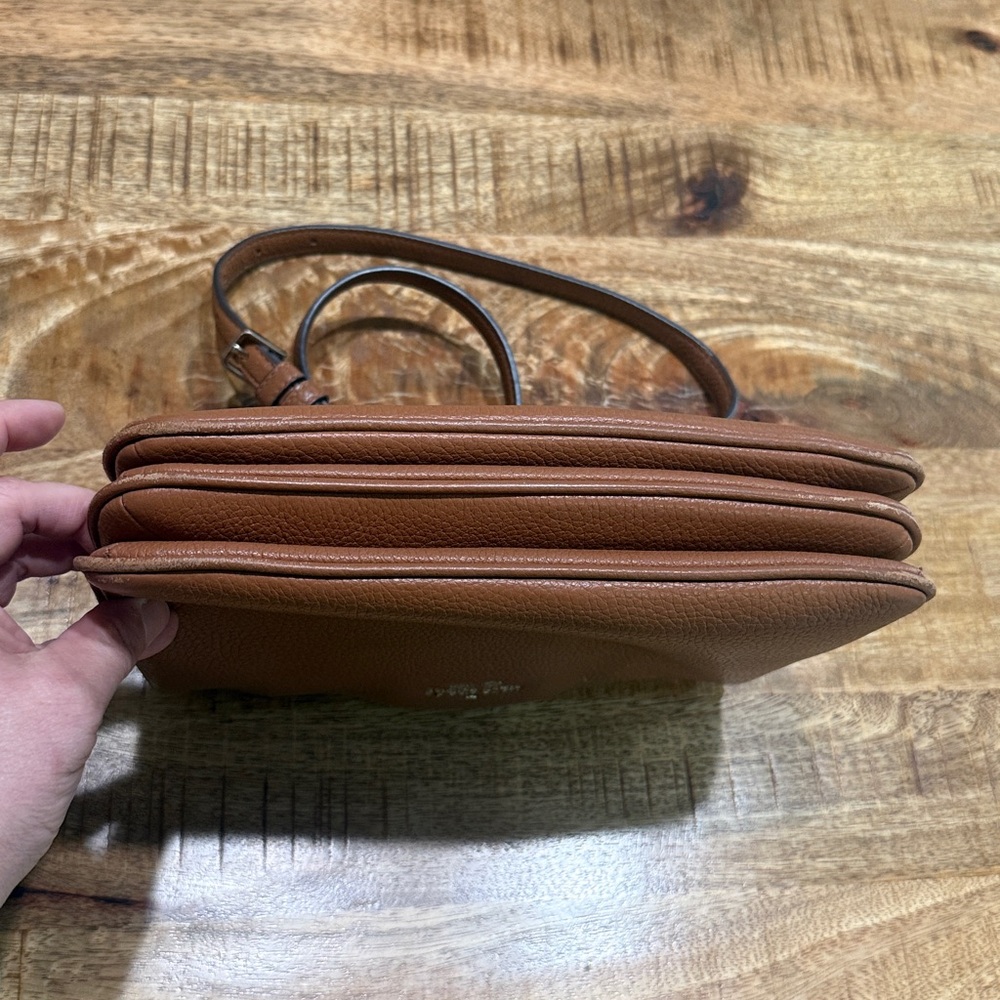 Kate Spade New York Leila Triple Gusset Crossbody Brown Bag - Picture 7 of 14